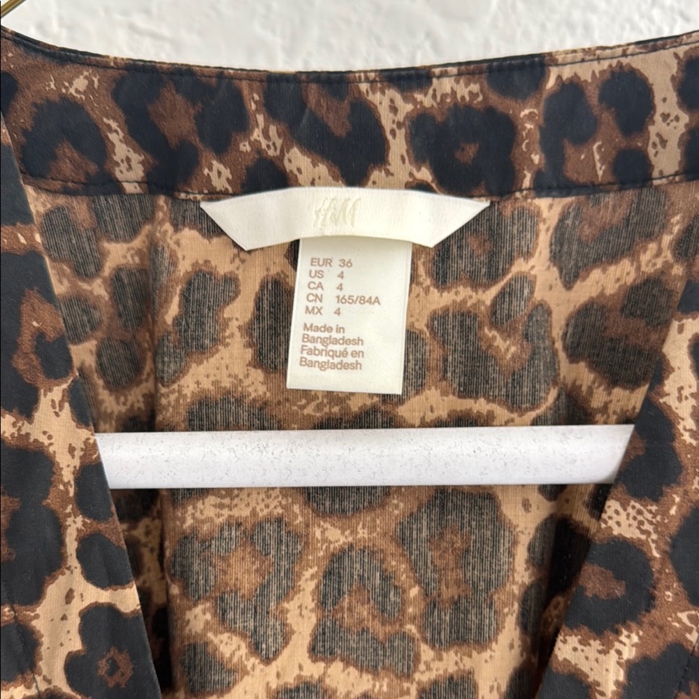 Leopard Print Wrap Dress - Picture 2 of 5